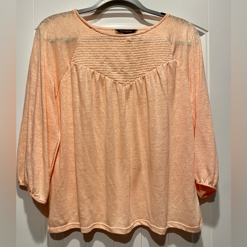 Banana Republic Coral 3/4 Sleeve Top